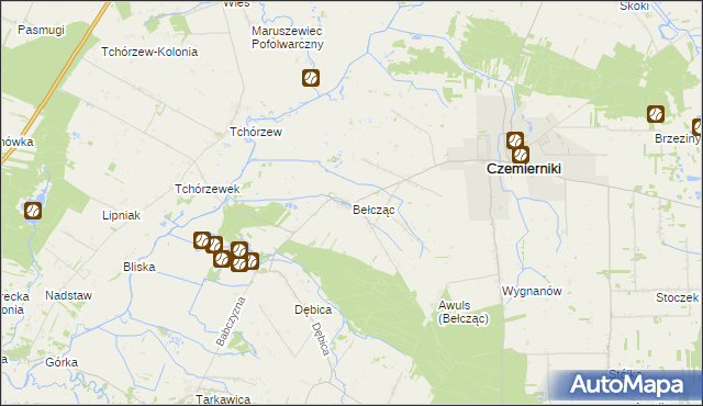 mapa Bełcząc gmina Czemierniki, Bełcząc gmina Czemierniki na mapie Targeo