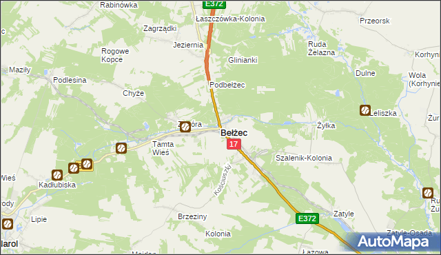 mapa Bełżec, Bełżec na mapie Targeo