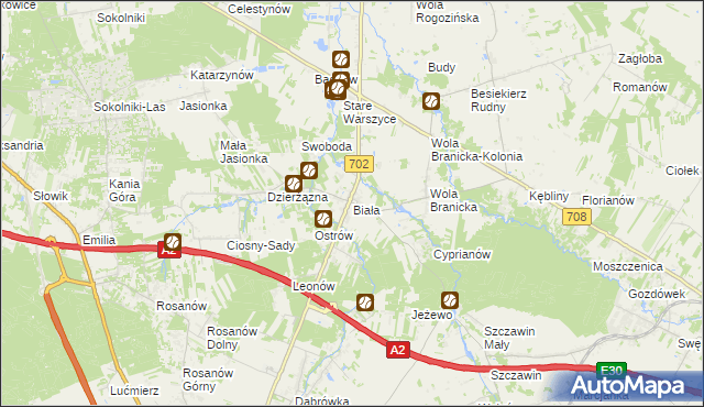 mapa Biała gmina Zgierz, Biała gmina Zgierz na mapie Targeo