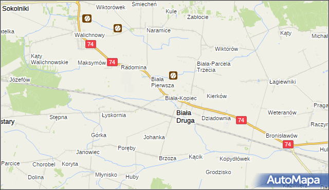 mapa Biała-Kopiec, Biała-Kopiec na mapie Targeo