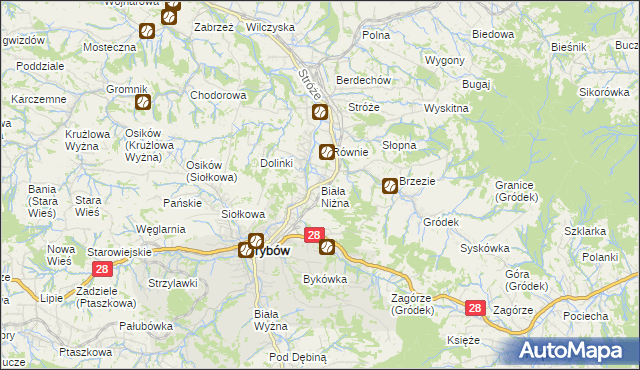 mapa Biała Niżna, Biała Niżna na mapie Targeo