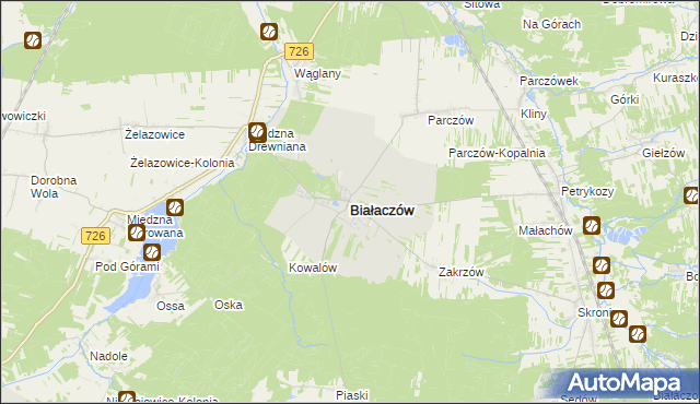 mapa Białaczów, Białaczów na mapie Targeo