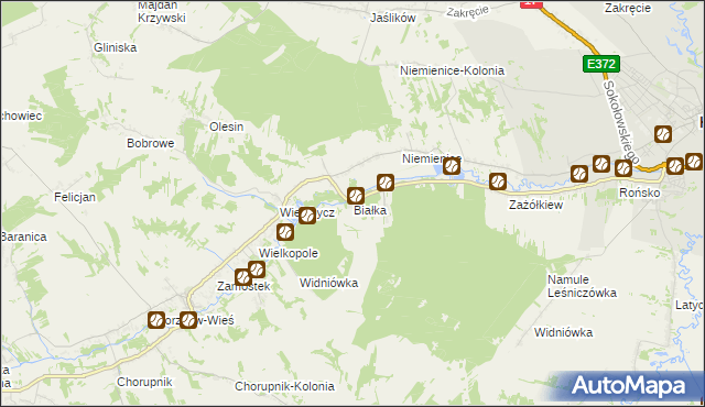 mapa Białka gmina Krasnystaw, Białka gmina Krasnystaw na mapie Targeo