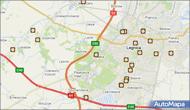 mapa Białka gmina Krotoszyce, Białka gmina Krotoszyce na mapie Targeo