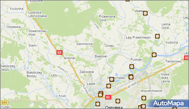 mapa Białobiel, Białobiel na mapie Targeo