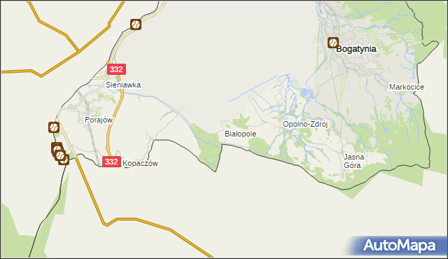 mapa Białopole gmina Bogatynia, Białopole gmina Bogatynia na mapie Targeo