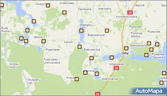 mapa Białorzeczka, Białorzeczka na mapie Targeo