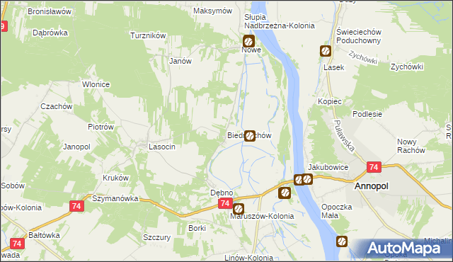 mapa Biedrzychów gmina Ożarów, Biedrzychów gmina Ożarów na mapie Targeo