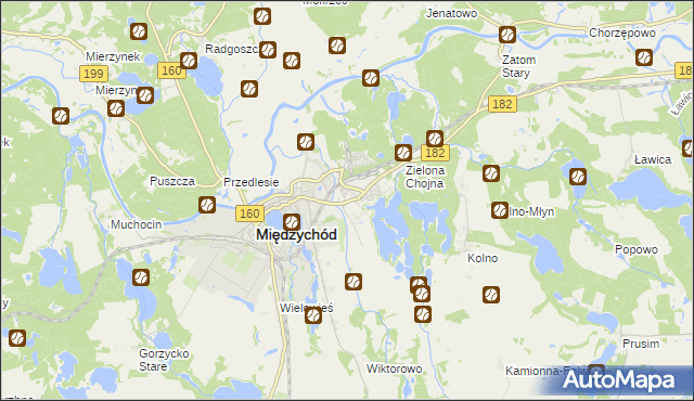 mapa Bielsko gmina Międzychód, Bielsko gmina Międzychód na mapie Targeo