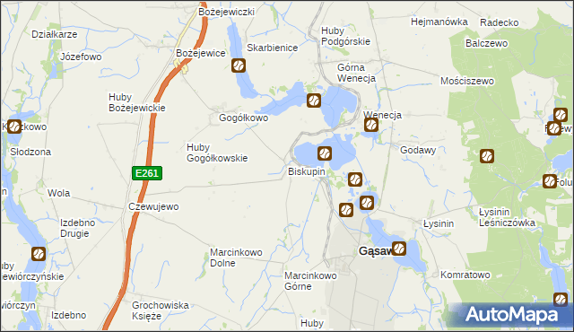 mapa Biskupin gmina Gąsawa, Biskupin gmina Gąsawa na mapie Targeo