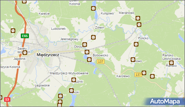 mapa Bobowicko, Bobowicko na mapie Targeo