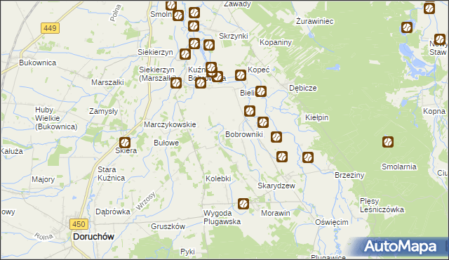 mapa Bobrowniki gmina Grabów nad Prosną, Bobrowniki gmina Grabów nad Prosną na mapie Targeo