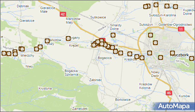 mapa Bogacica, Bogacica na mapie Targeo