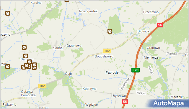 mapa Bogusławiec, Bogusławiec na mapie Targeo