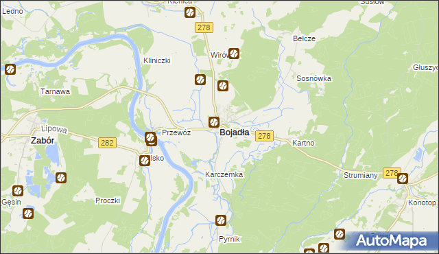 mapa Bojadła, Bojadła na mapie Targeo