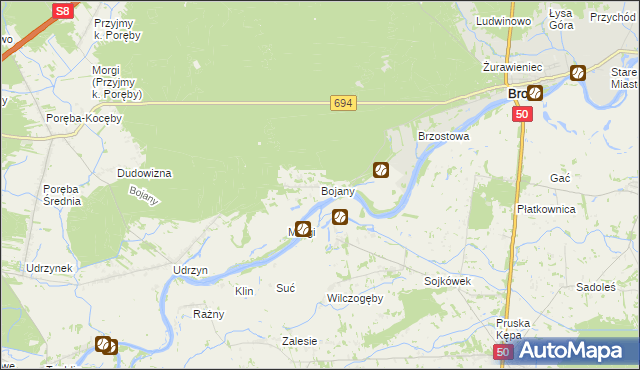 mapa Bojany, Bojany na mapie Targeo