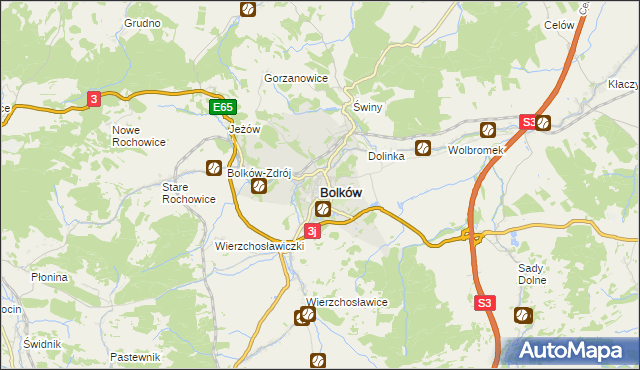 mapa Bolków powiat jaworski, Bolków powiat jaworski na mapie Targeo