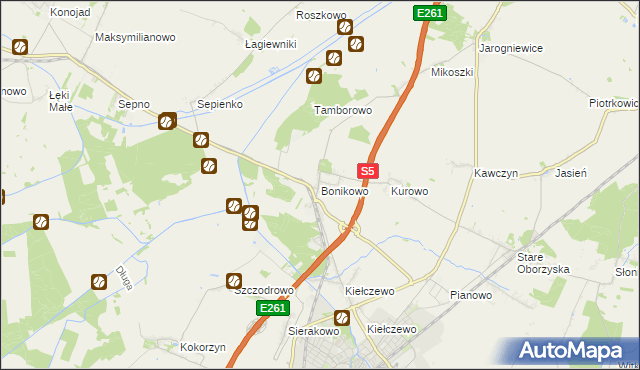 mapa Bonikowo, Bonikowo na mapie Targeo