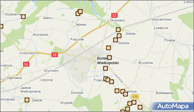 mapa Borek Wielkopolski, Borek Wielkopolski na mapie Targeo