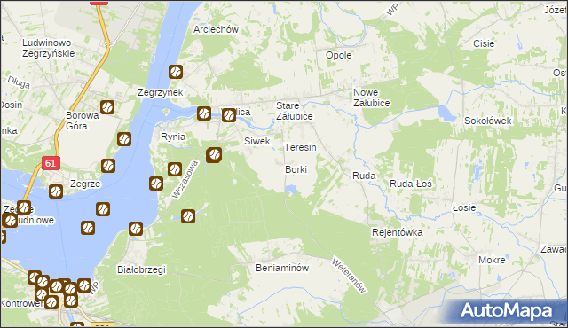 mapa Borki gmina Radzymin, Borki gmina Radzymin na mapie Targeo