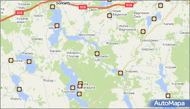 mapa Borowski Las, Borowski Las na mapie Targeo