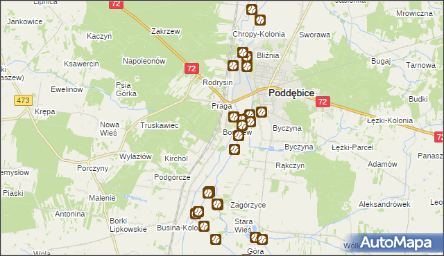 mapa Borysew, Borysew na mapie Targeo