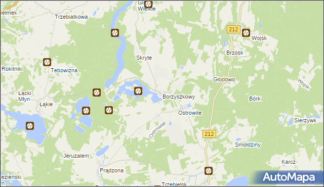 mapa Borzyszkowy, Borzyszkowy na mapie Targeo