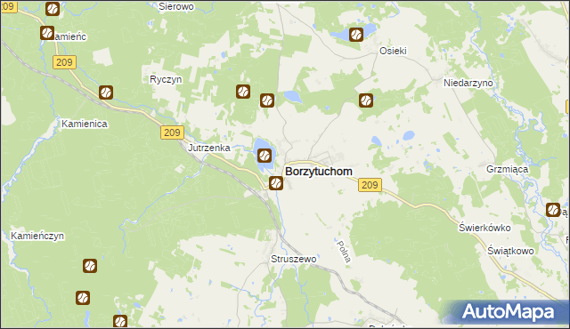 mapa Borzytuchom, Borzytuchom na mapie Targeo