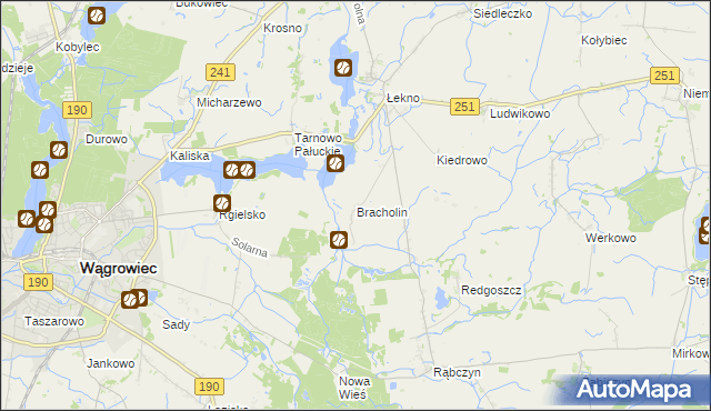 mapa Bracholin, Bracholin na mapie Targeo