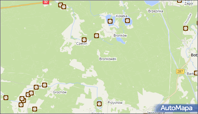 mapa Bronkówek, Bronkówek na mapie Targeo