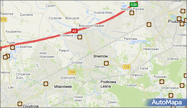 mapa Brwinów, Brwinów na mapie Targeo