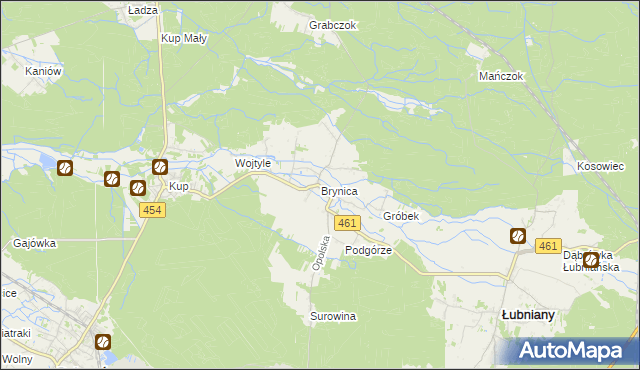 mapa Brynica gmina Łubniany, Brynica gmina Łubniany na mapie Targeo