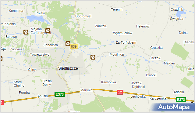 mapa Brzeziny gmina Siedliszcze, Brzeziny gmina Siedliszcze na mapie Targeo