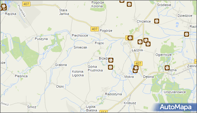 mapa Brzeźnica gmina Biała, Brzeźnica gmina Biała na mapie Targeo