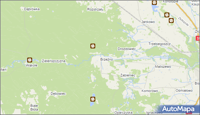 mapa Brzeźno gmina Lipno, Brzeźno gmina Lipno na mapie Targeo