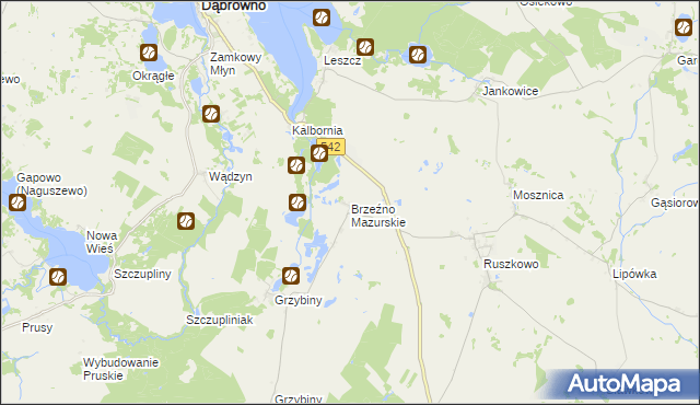 mapa Brzeźno Mazurskie, Brzeźno Mazurskie na mapie Targeo