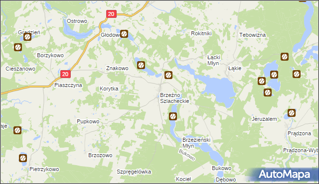 mapa Brzeźno Szlacheckie, Brzeźno Szlacheckie na mapie Targeo