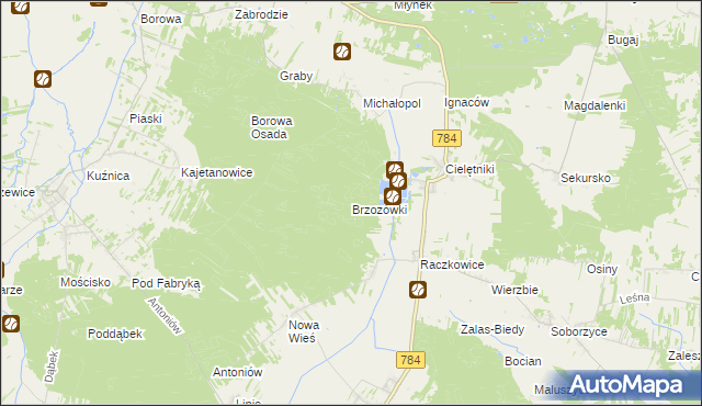 mapa Brzozówki, Brzozówki na mapie Targeo