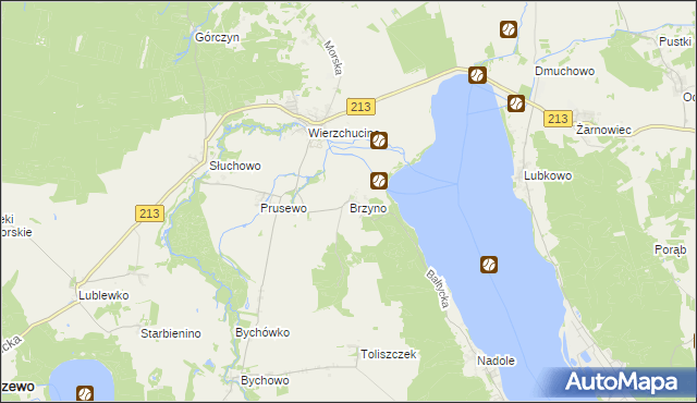 mapa Brzyno, Brzyno na mapie Targeo