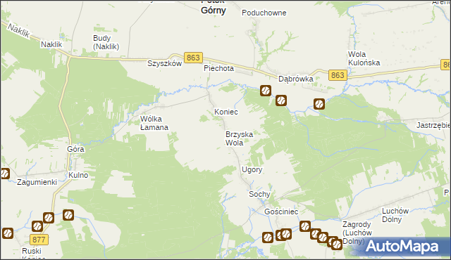 mapa Brzyska Wola, Brzyska Wola na mapie Targeo