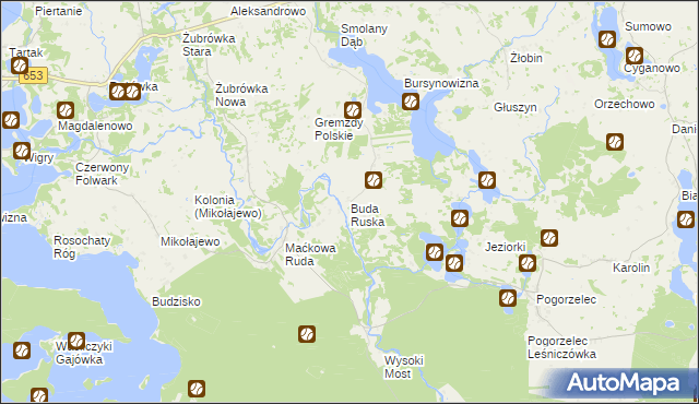 mapa Buda Ruska, Buda Ruska na mapie Targeo