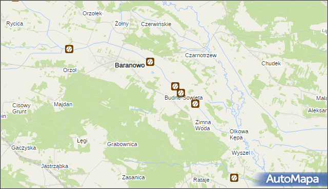 mapa Budne-Sowięta, Budne-Sowięta na mapie Targeo