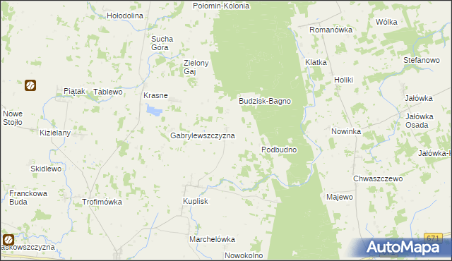 mapa Budno gmina Janów, Budno gmina Janów na mapie Targeo