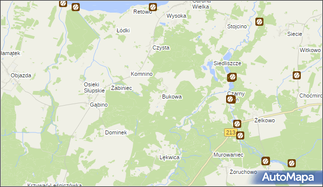 mapa Bukowa gmina Smołdzino, Bukowa gmina Smołdzino na mapie Targeo