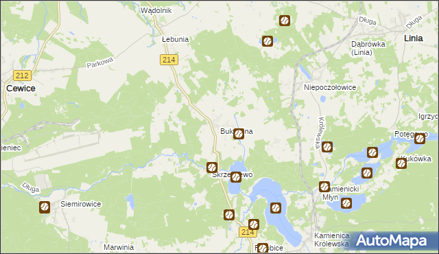 mapa Bukowina gmina Cewice, Bukowina gmina Cewice na mapie Targeo