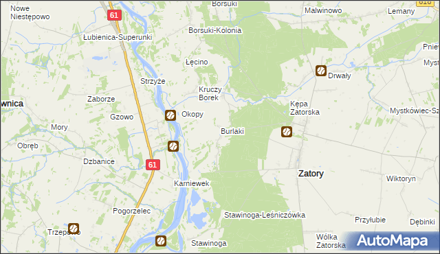 mapa Burlaki, Burlaki na mapie Targeo