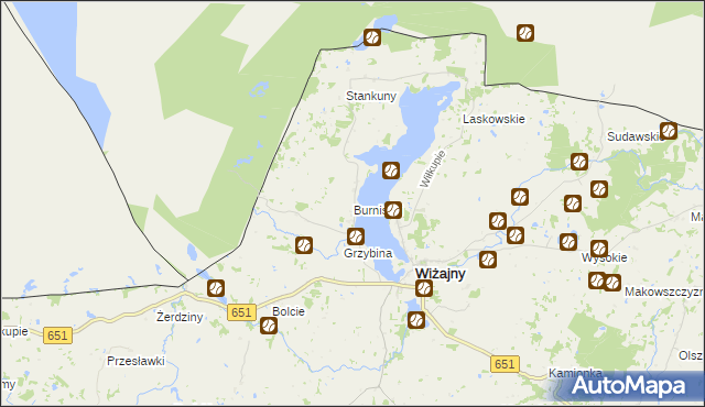 mapa Burniszki, Burniszki na mapie Targeo