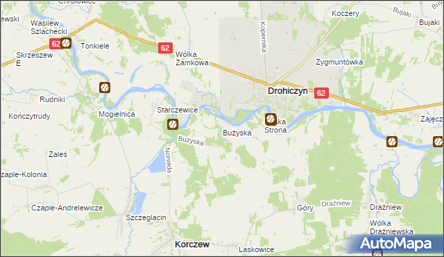 mapa Bużyska, Bużyska na mapie Targeo