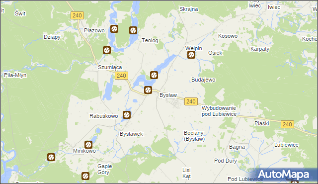 mapa Bysław, Bysław na mapie Targeo