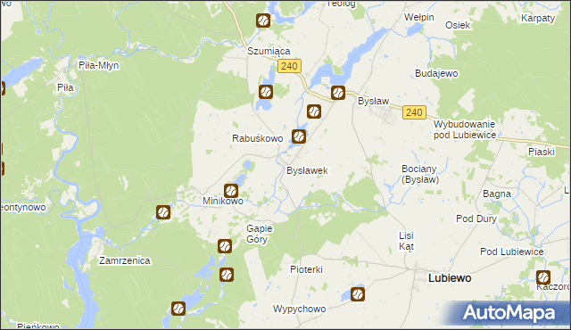 mapa Bysławek, Bysławek na mapie Targeo